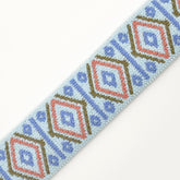 Jacquard Gummiband - Square - Hellblau/Khaki - 4cm - poshpinks