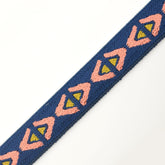 Jacquard Gummiband - Ethnic Rhombus - Blau/Salmon/Gelb - 2.5cm - poshpinks