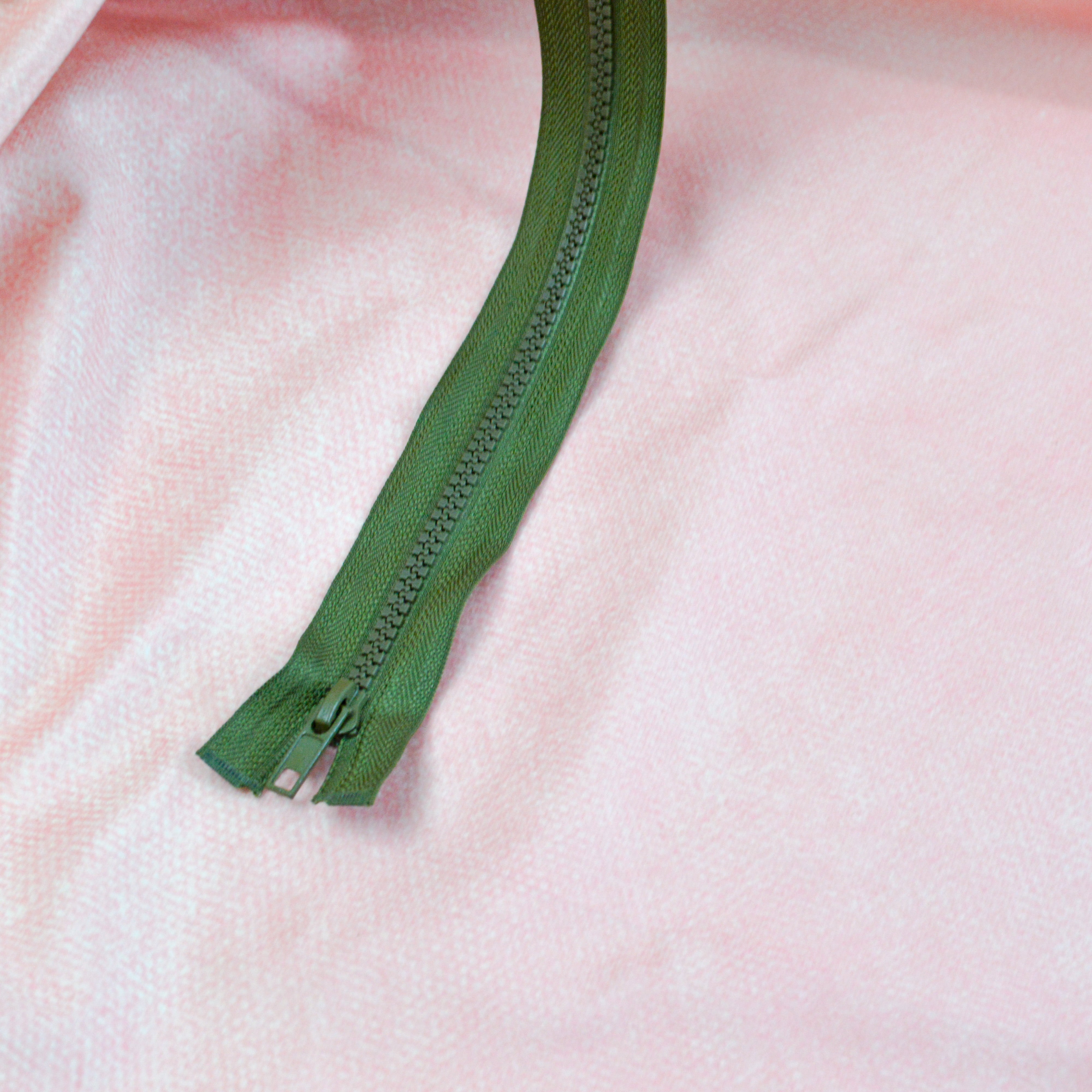 Jacken Reißverschluss 75 cm Olivgrün Stück poshpinks