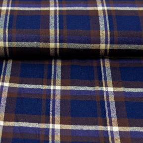 Baumwoll Flanell - dunkelblau braun violet kariert Fabric poshpinks