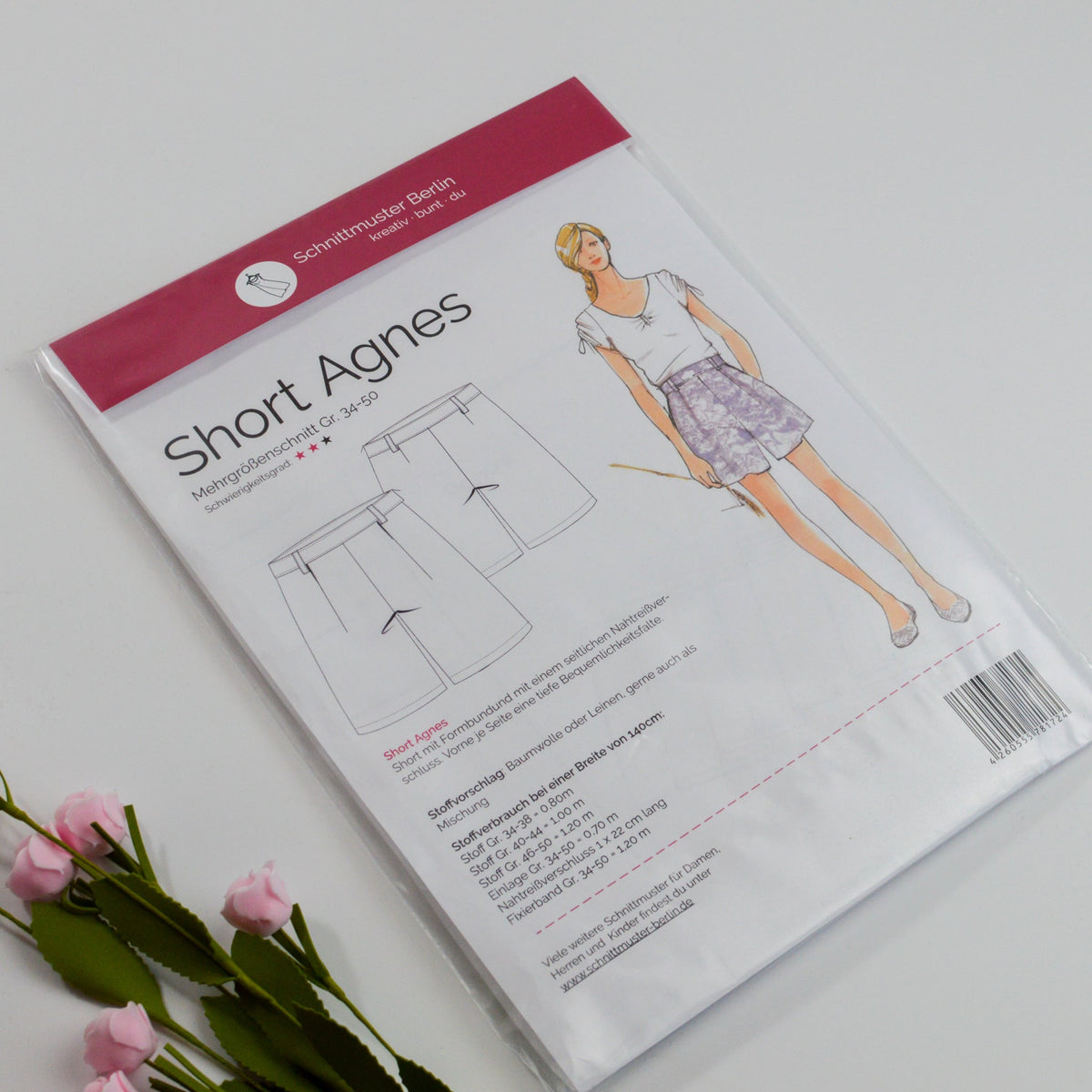 Papierschnittmuster von Schnittmuster Berlin - Shorts Agnes Stück poshpinks