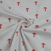 Baumwolljersey - kleine rote Anker auf weiß Fabric poshpinks