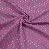 Baumwolljersey - kleine Herzen grau auf rosa Fabric poshpinks