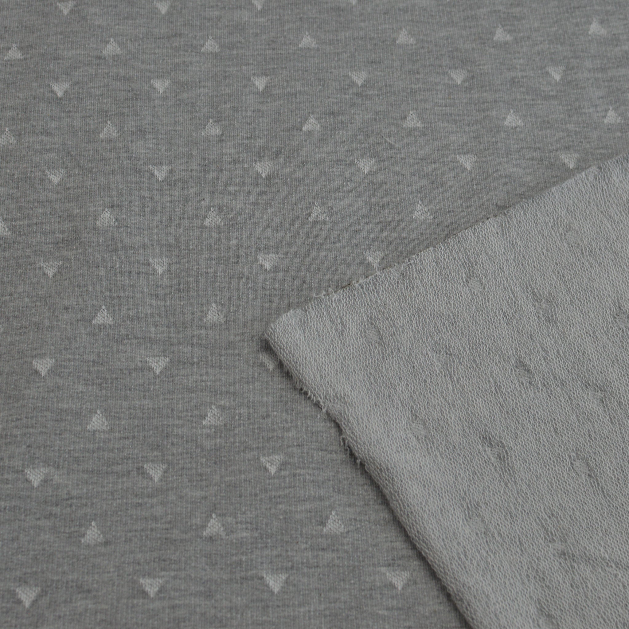 Jacquard Strick - grau mit kleinen Dreiecken Fabric poshpinks