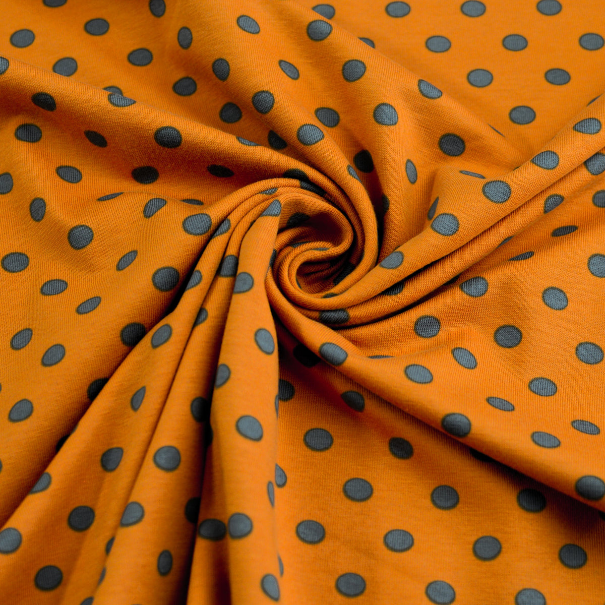 Baumwolljersey - Punkte grau auf orange Fabric poshpinks