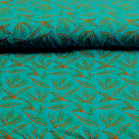 Viskose - Azul - Blätter ocean Fabric poshpinks