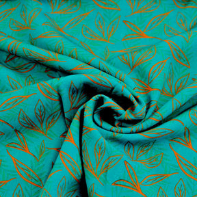 Viskose - Azul - Blätter ocean Fabric poshpinks