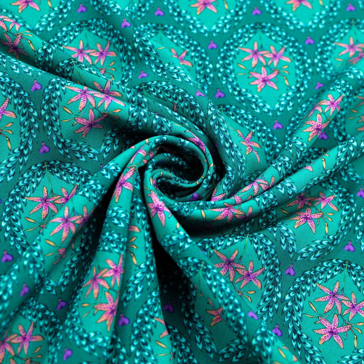 Viskose - Lilly - Jade by leni lupin Fabric poshpinks