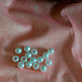 Großlochperlen 14x11 mm perlmutt weiß leicht glänzend Pearls poshpinks