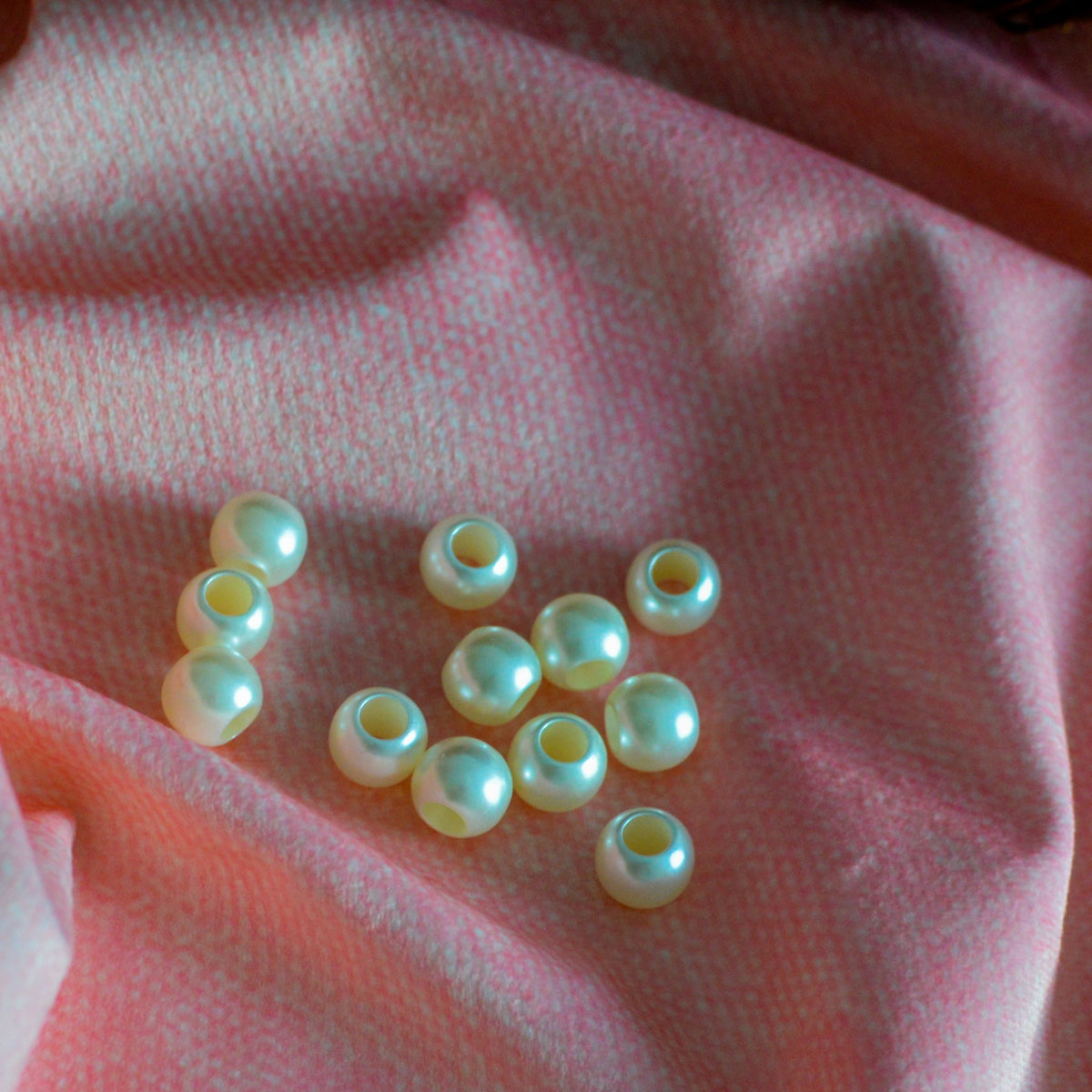 Großlochperlen 14x11 mm perlmutt leicht glänzend Pearls poshpinks