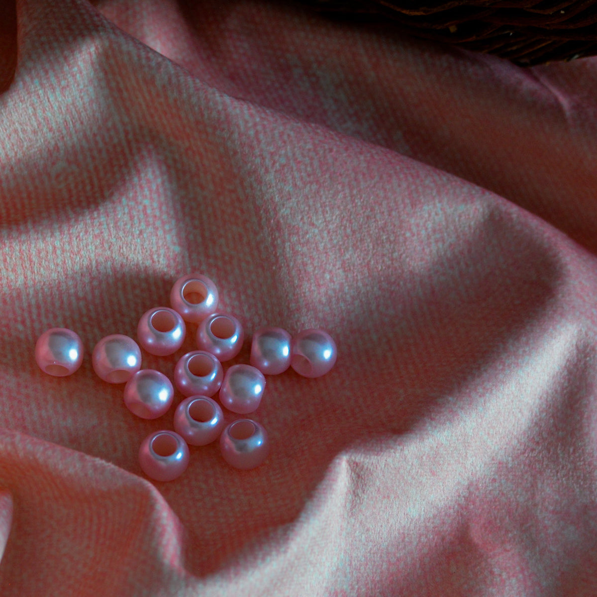 Großlochperlen 14x11 mm perlmutt rosa leicht glänzend Pearls poshpinks