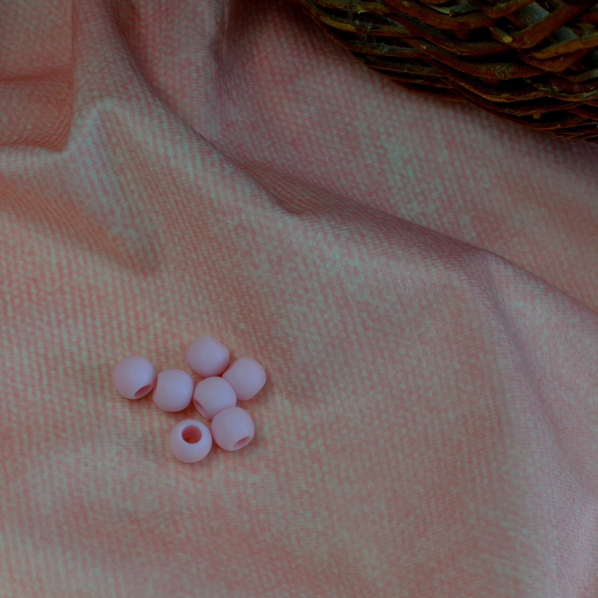 Großlochperlen 10x12 mm matt rosa Pearls poshpinks