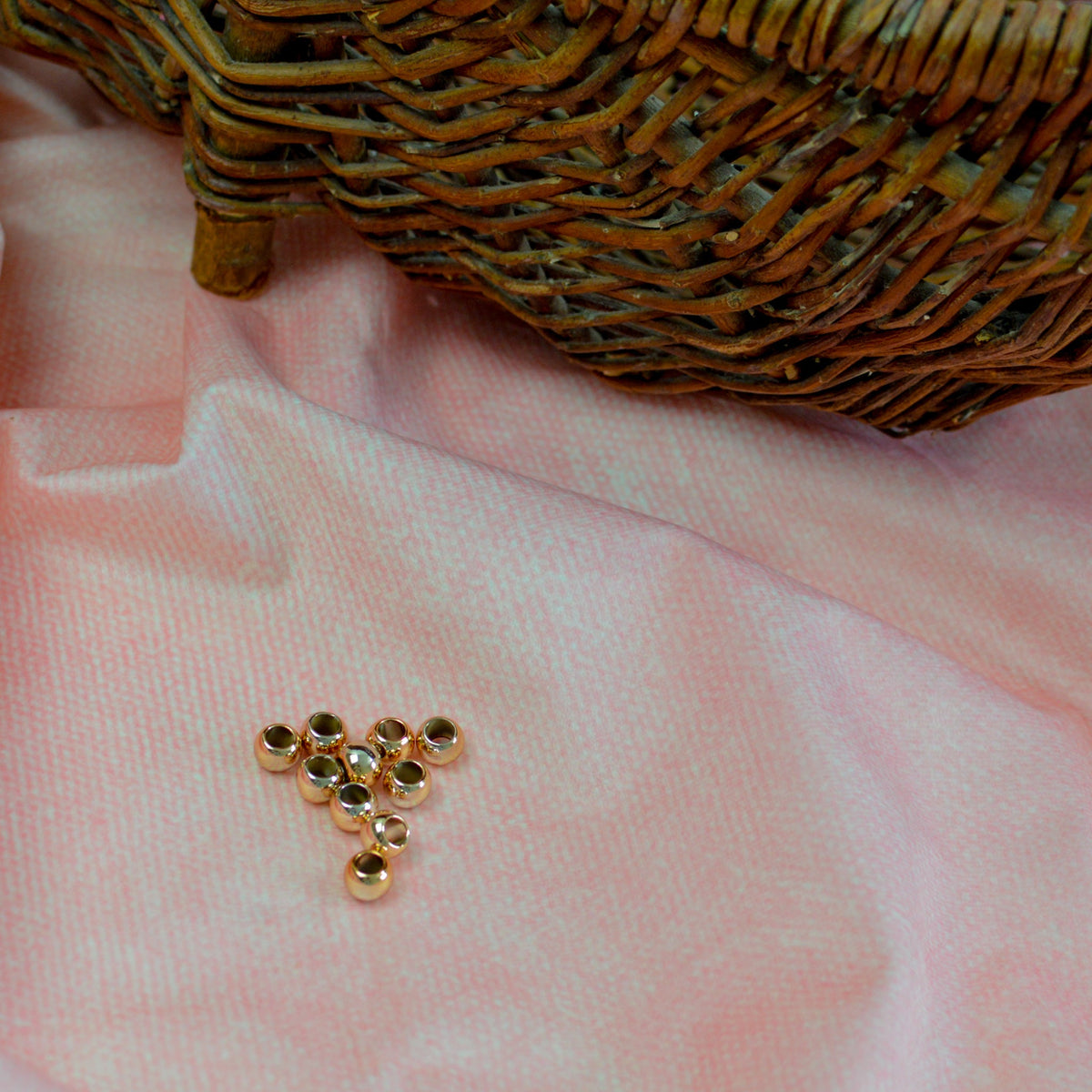 Großlochperlen 8x10 mm metallic Rosé Gold Pearls poshpinks