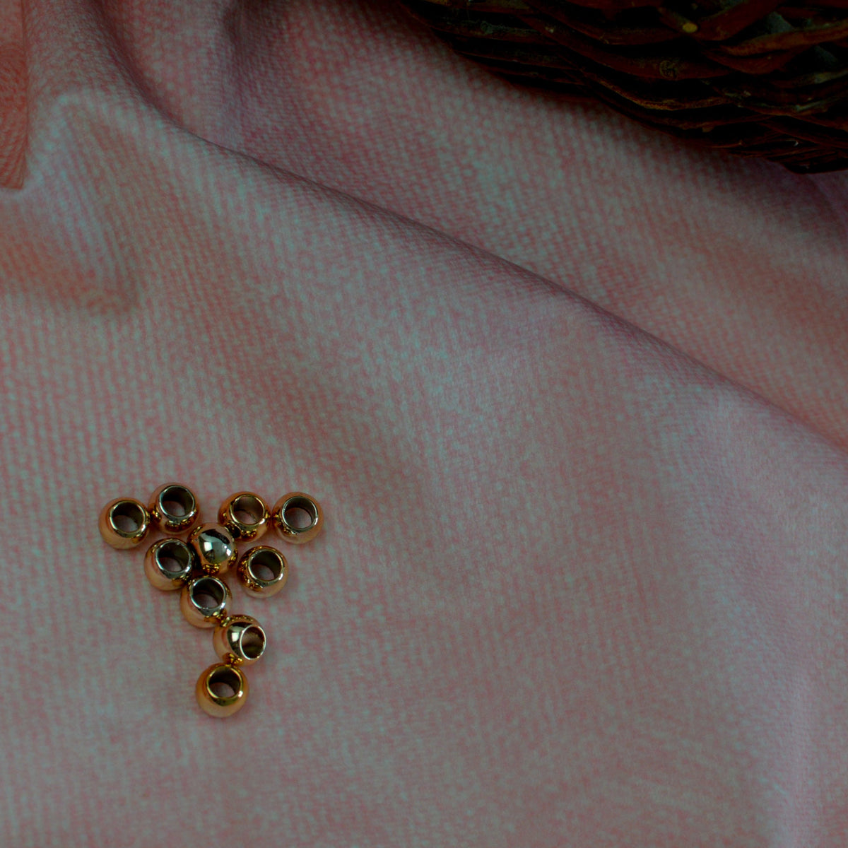 Großlochperlen 8x10 mm metallic Rosé Gold Pearls poshpinks