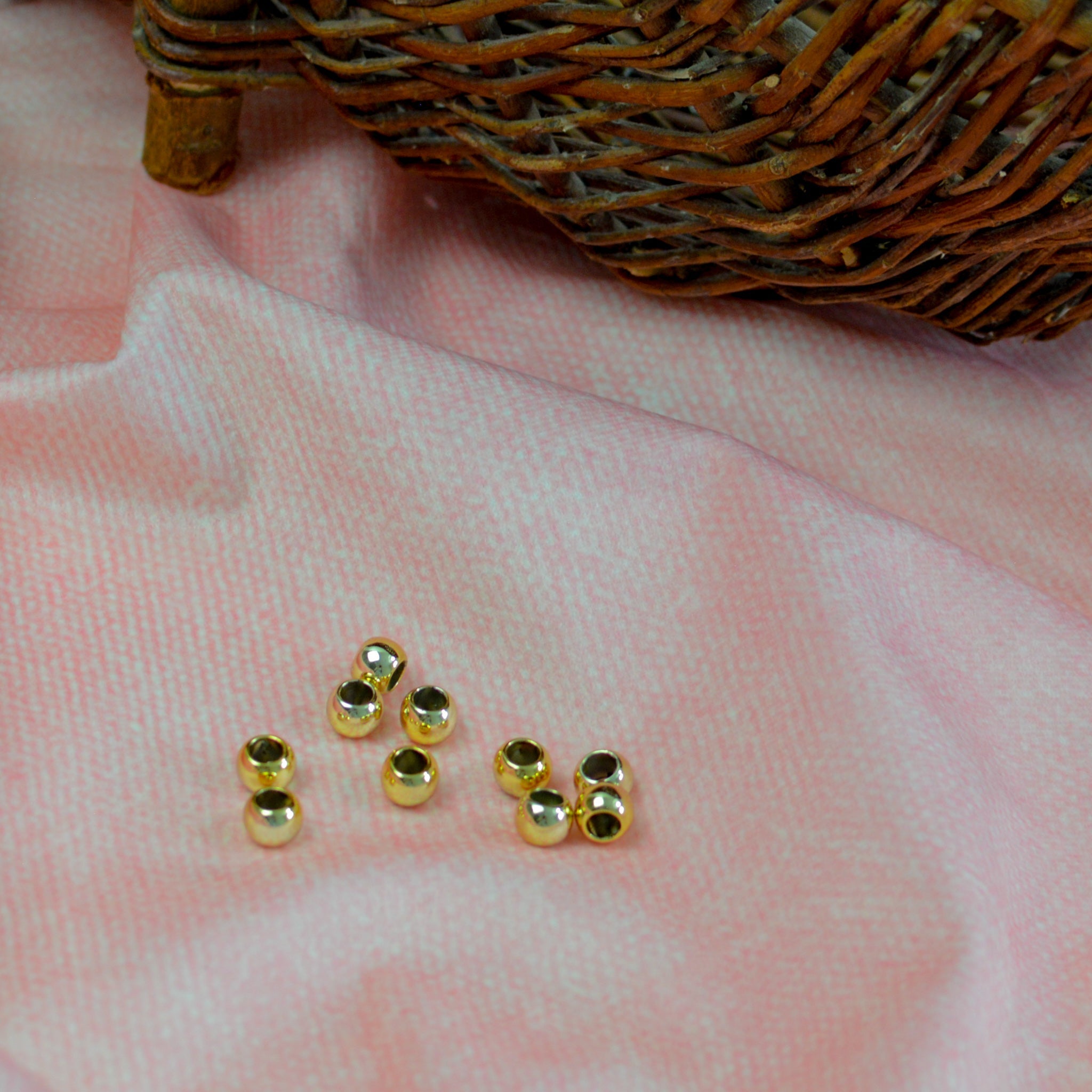 Großlochperlen 8x10 mm metallic Gold Pearls poshpinks