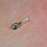 Zipper/Schieber für Endlosreißverschluss Perlen oval dekorativ Stück poshpinks