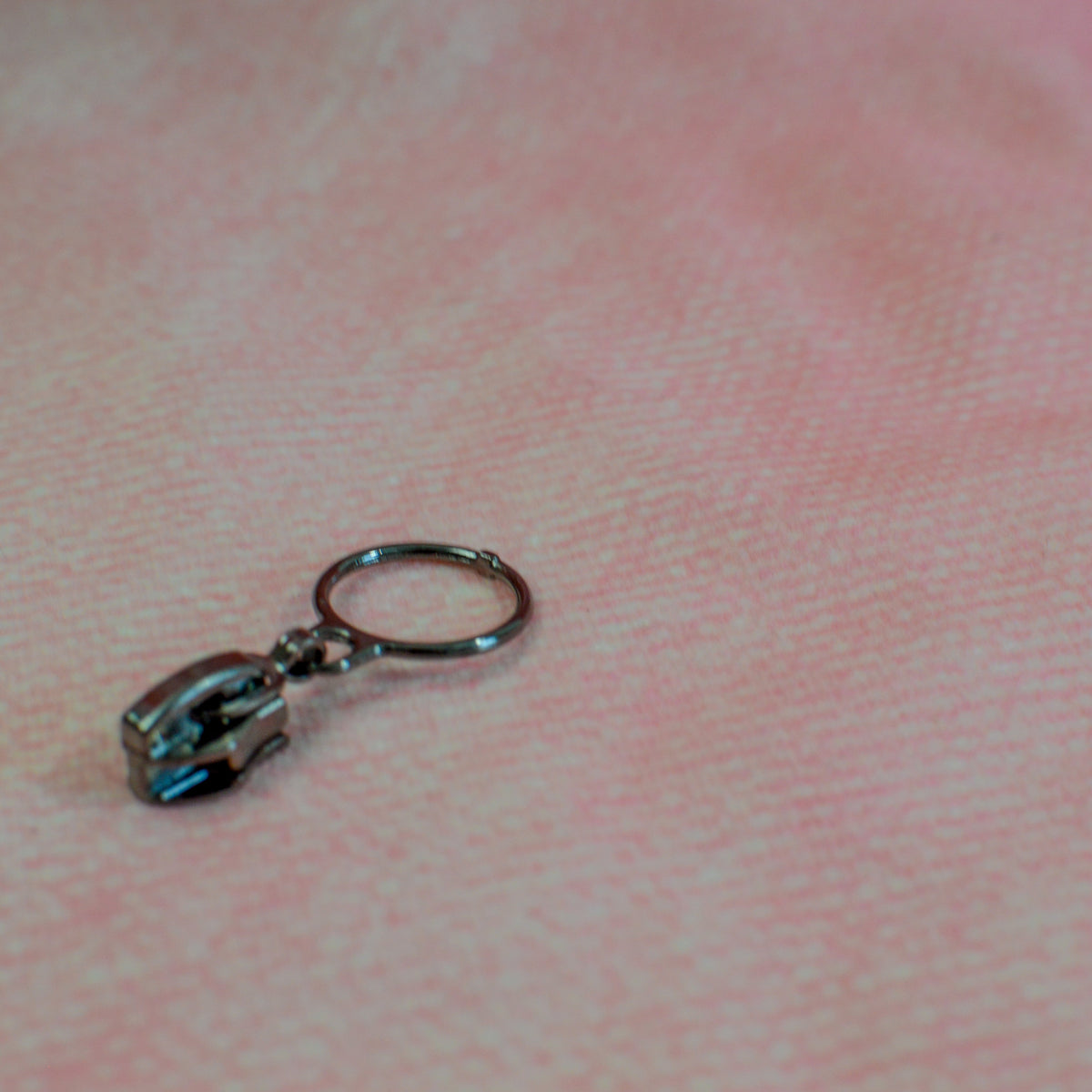 Zipper/Schieber für Endlosreißverschluss Ring schwarz metallic Stück poshpinks