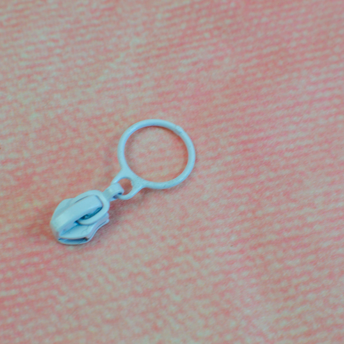 Zipper/Schieber für Endlosreißverschluss Ring weiß Stück poshpinks