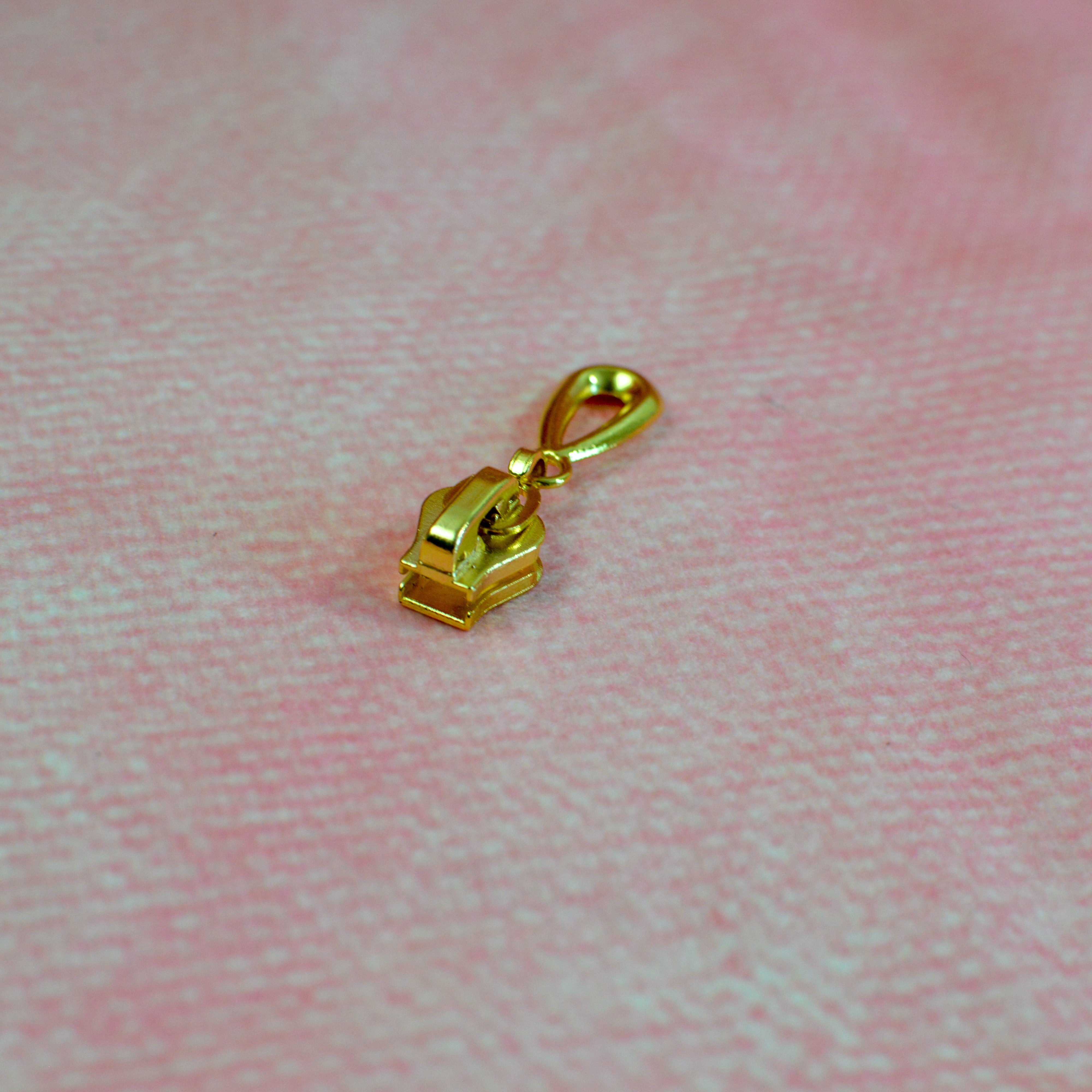 Zipper/Schieber für Endlosreißverschluss Tropfen gold metallic Stück poshpinks