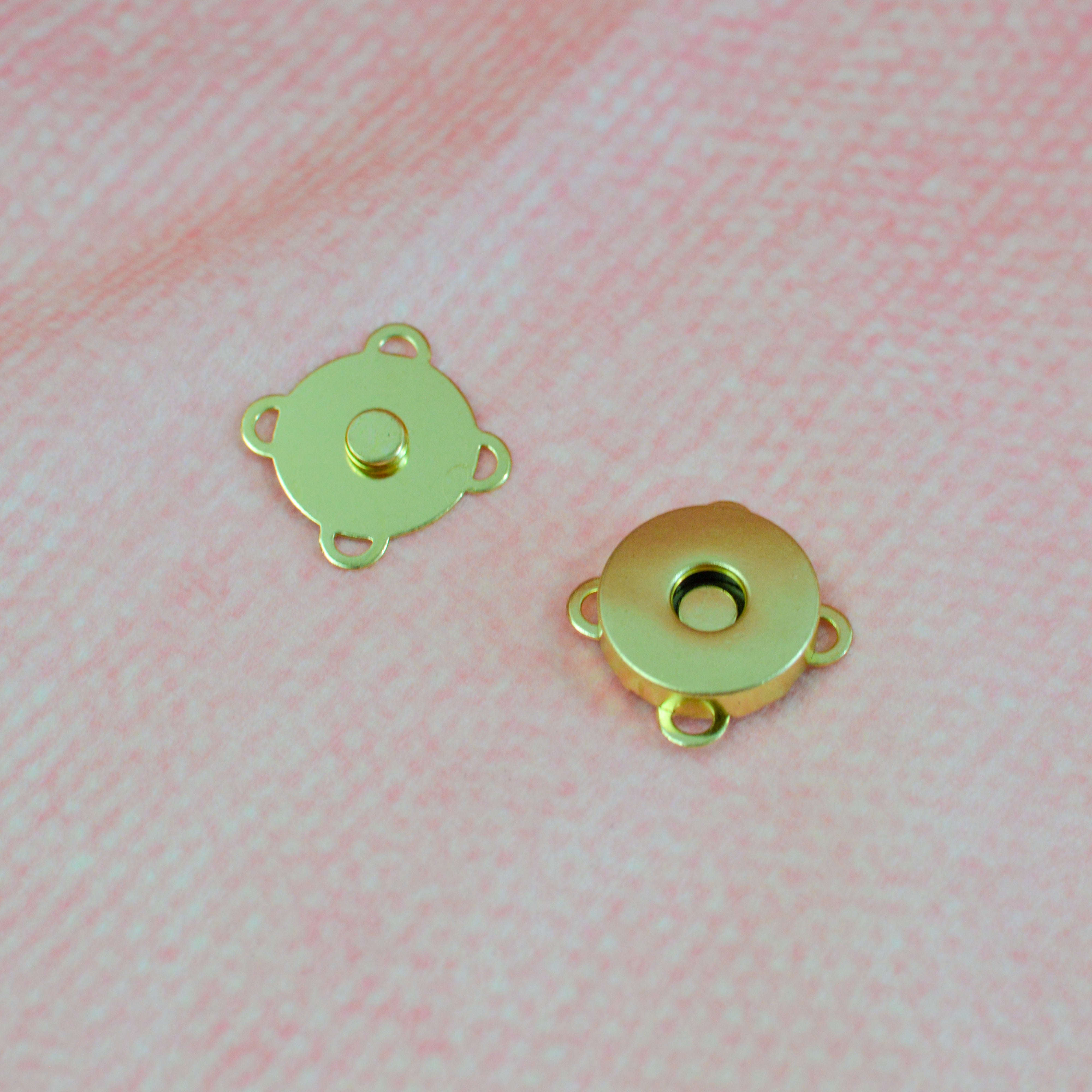 Magnetverschluß rund Gold 18 mm Stück poshpinks