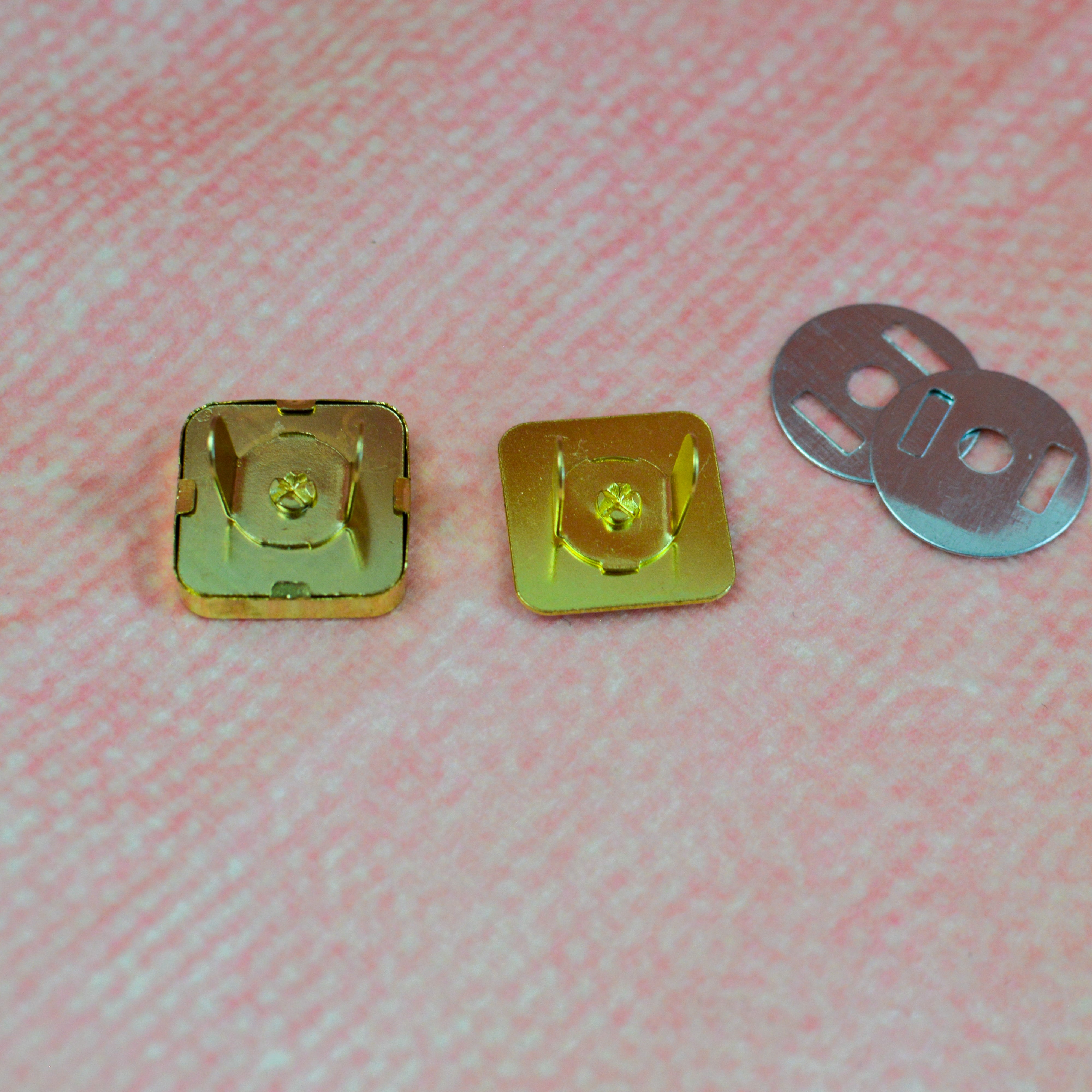 Magnetverschluß quadratisch Gold 18 x 18 mm Stück poshpinks