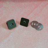 Magnetverschluß quadratisch Schwarz metallic 18 x 18 mm Stück poshpinks
