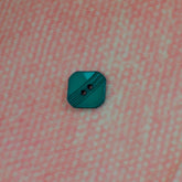Kunststoffknopf - 15mm - petrol eckig glänzend Knopf poshpinks
