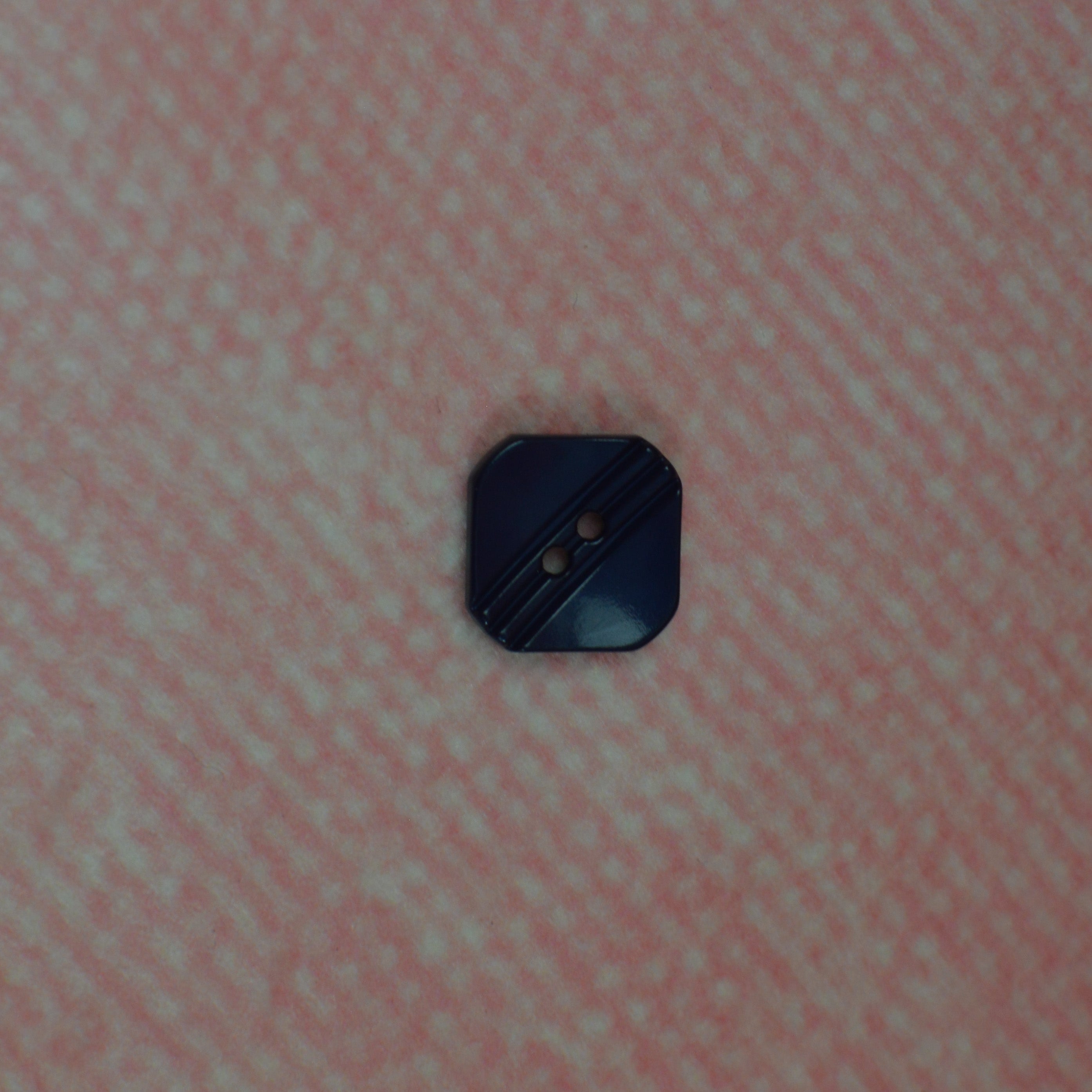 Kunststoffknopf - 15mm - dunkelblau eckig glänzend Knopf poshpinks