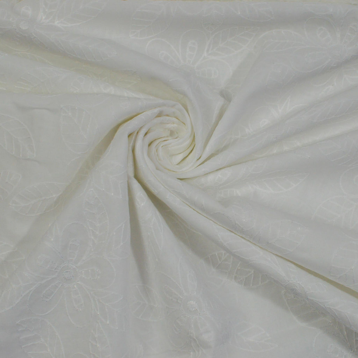 Baumwolle Stickerei Blumen - Weiß Fabric poshpinks