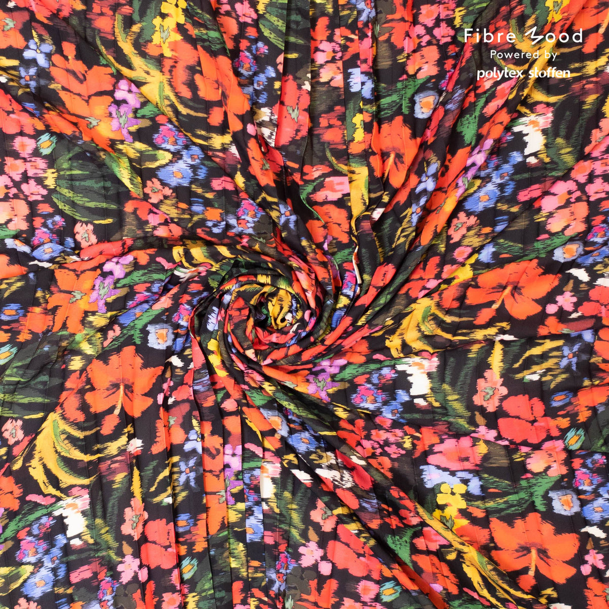 Crepe - Blumen Print - Fibre Mood - poshpinks