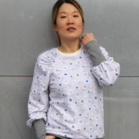 Sweatstoff - Camille - Blüten Fabric poshpinks