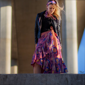 Baumwolljersey - Nora - Blumentraum auf Rosa Fabric poshpinks