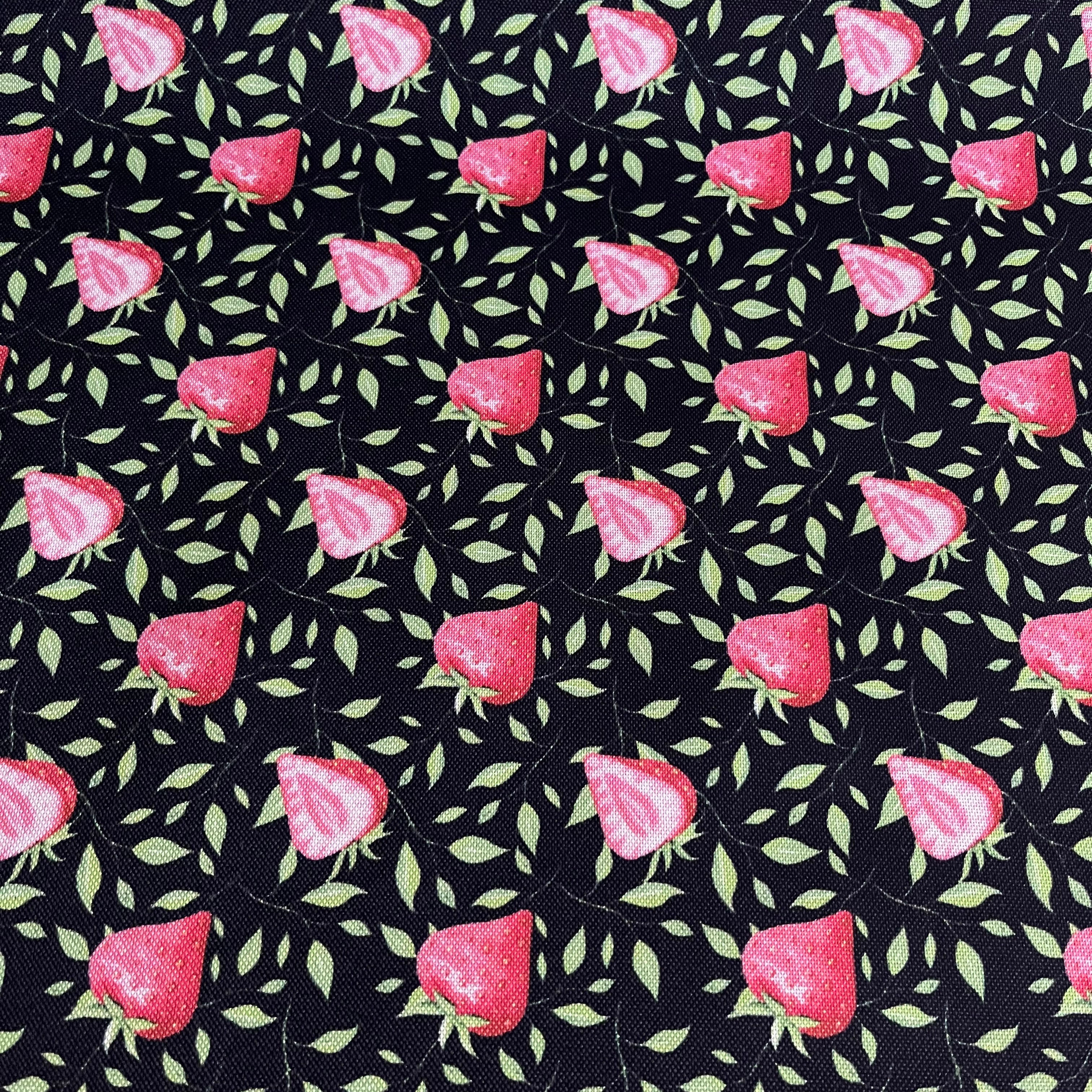 Canvas beschichtet - Erdbeeren Fabric poshpinks
