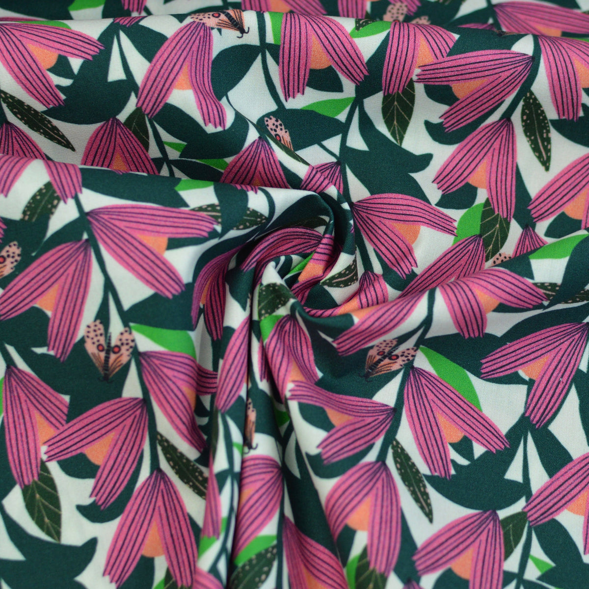 Baumwoll Popeline - Birdsong - Pink Garden Fabric poshpinks