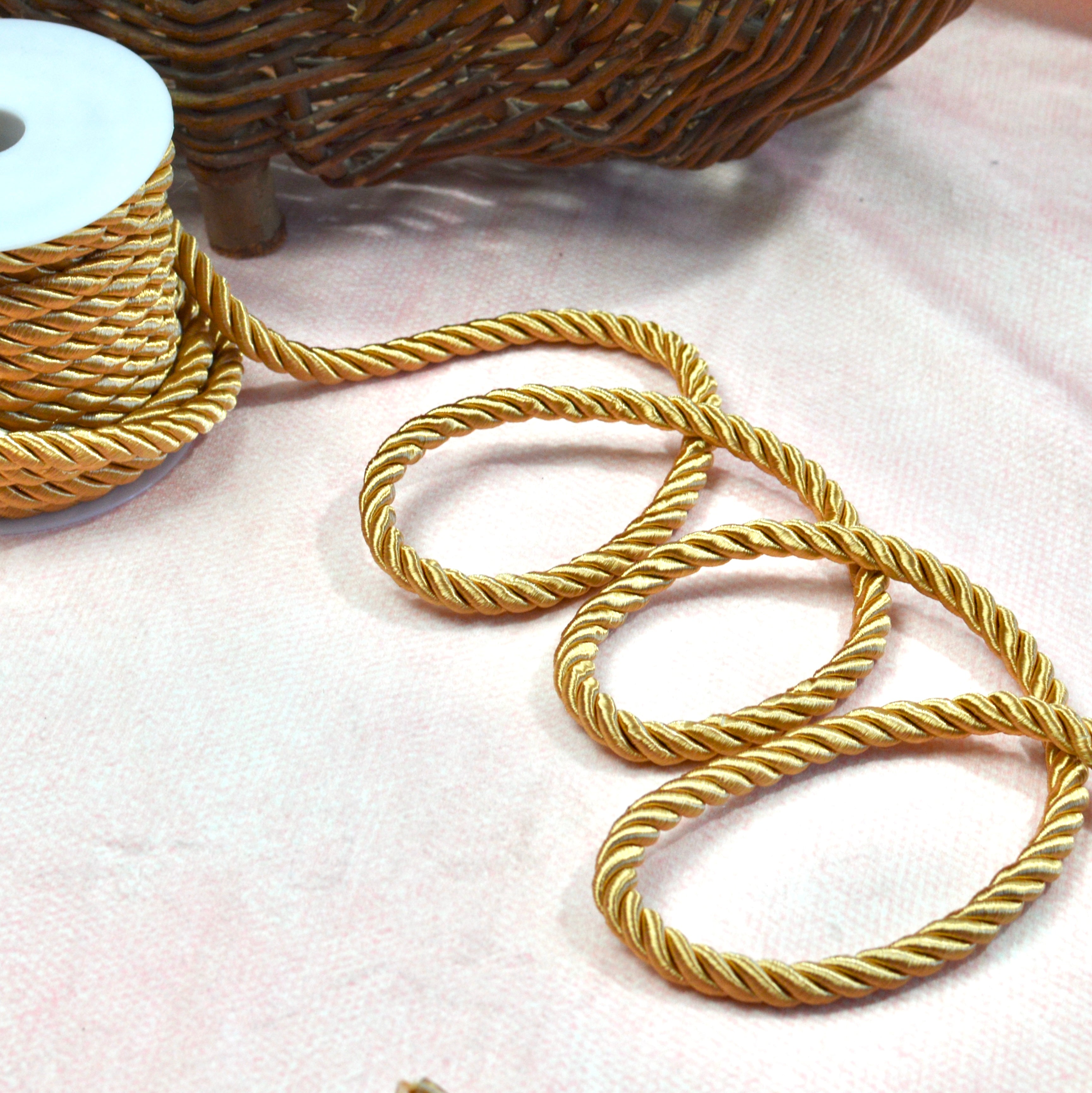 Hoodiekordel 10 mm dunkel gold glänzend Fabric poshpinks