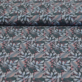 Viskose - Aubrac Blätterregen Fabric poshpinks