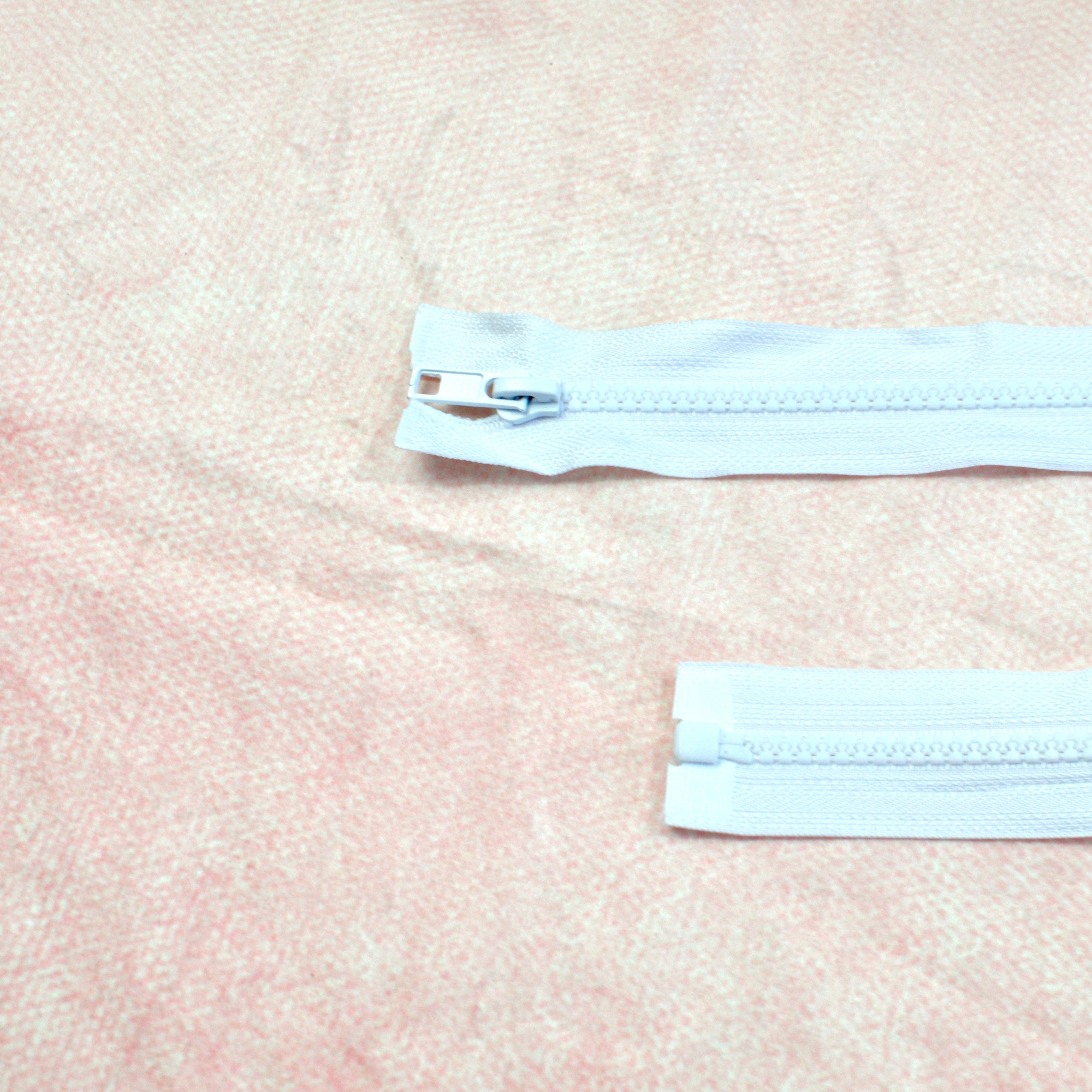 Jacken Reißverschluss 60 cm weiß Stück poshpinks