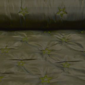 Steppstoff Stickerei Sterne oliv Fabric poshpinks