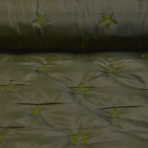 Steppstoff Stickerei Sterne oliv Fabric poshpinks