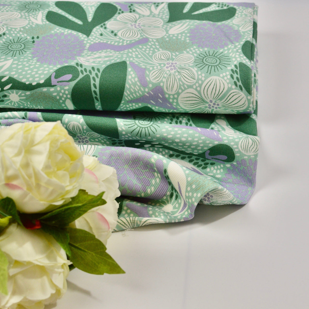 Ribbjersey - Smilla - Green Morning Fabric poshpinks