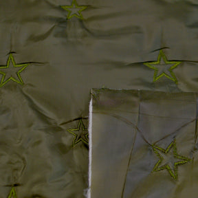 Steppstoff Stickerei Sterne oliv Fabric poshpinks