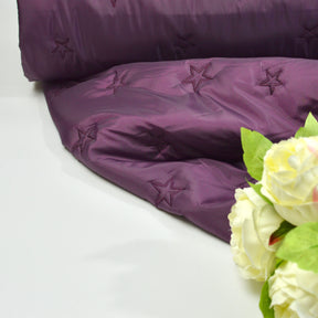 Steppstoff Stickerei Sterne Aubergine weinrot Fabric poshpinks