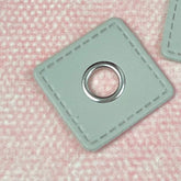 Ösen Patch Eckig Creme - Silber 10 mm Pearls poshpinks