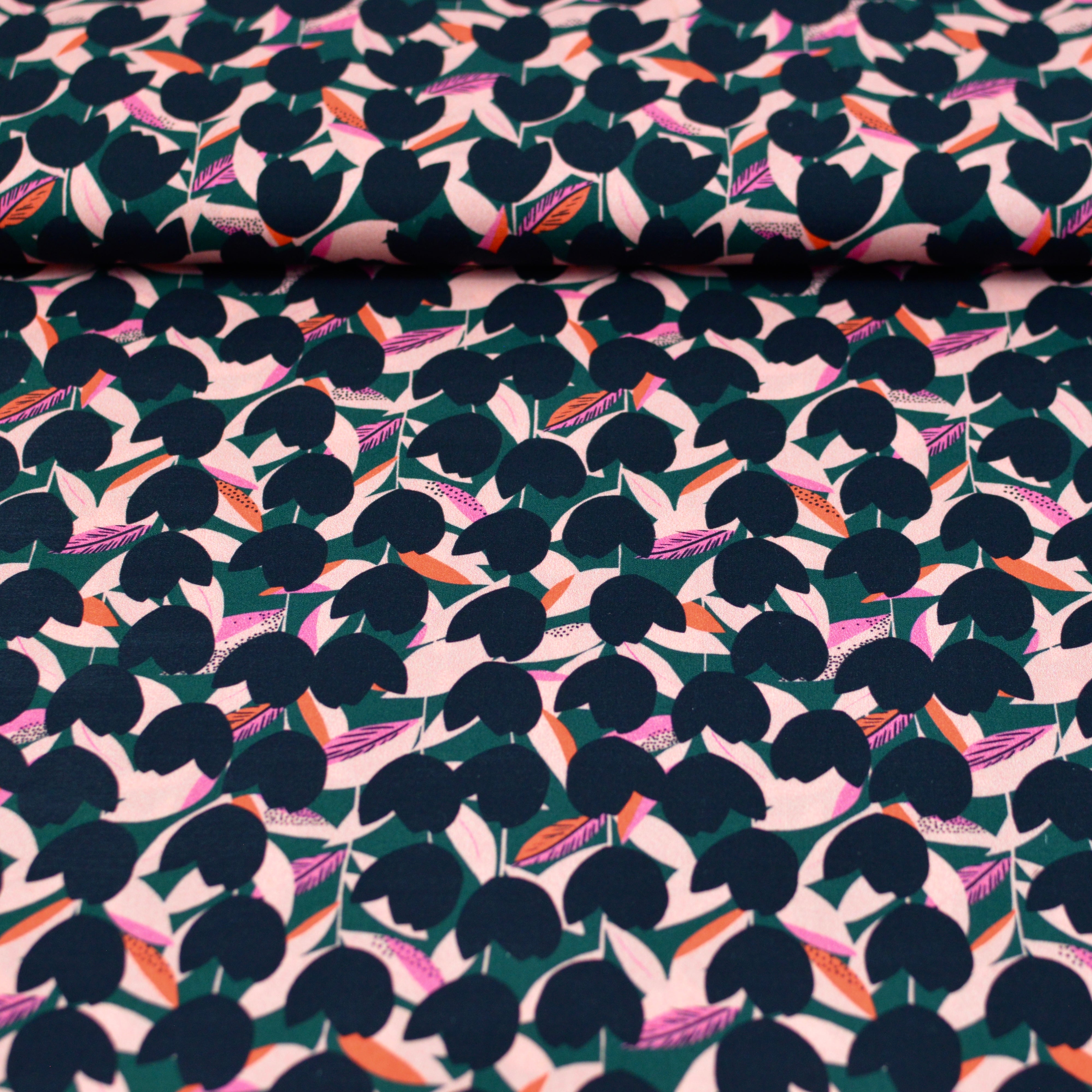 Baumwoll Popeline - Birdsong - Tulpen Fabric poshpinks