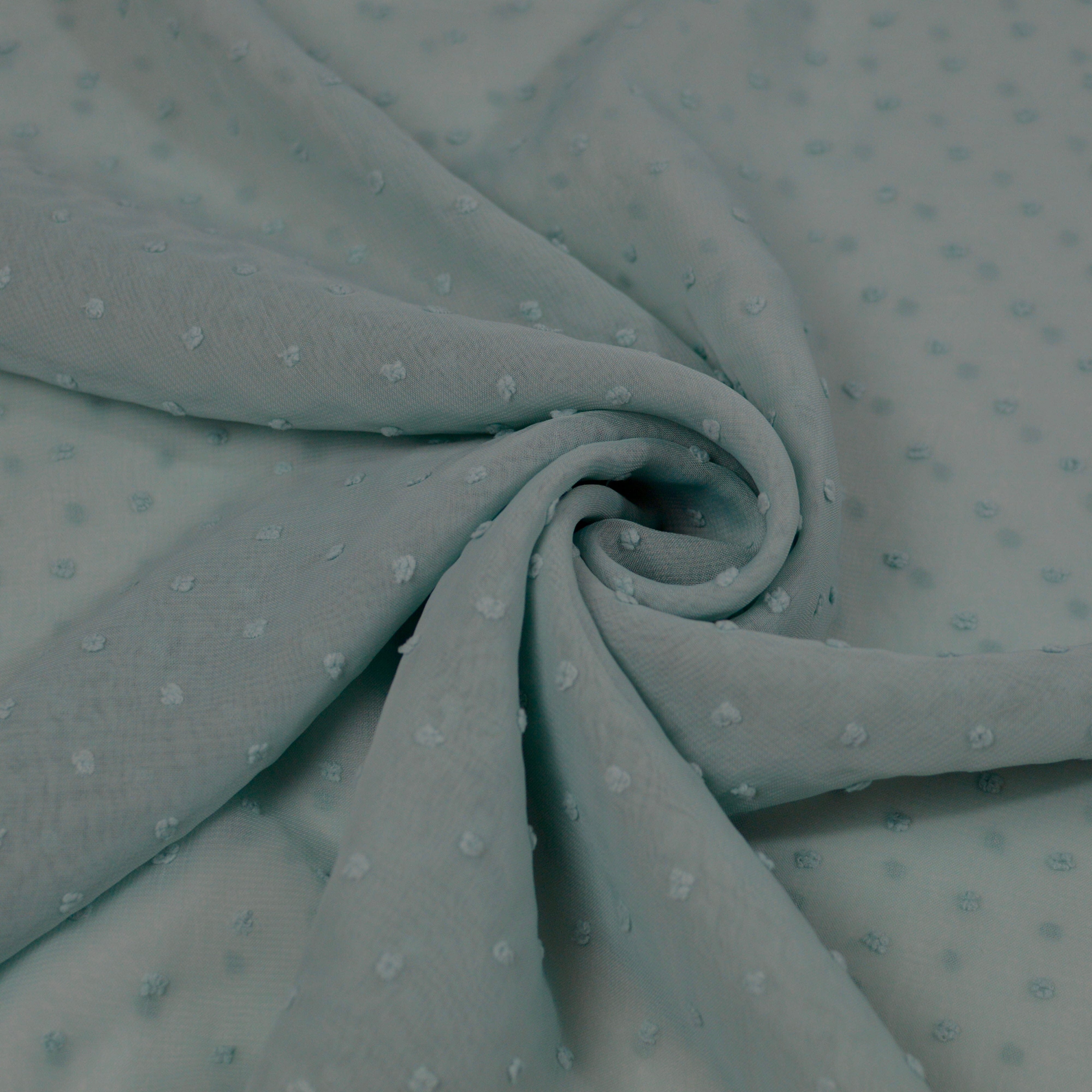 Chiffon mit 3 D Polka Dots - Mint Fabric poshpinks