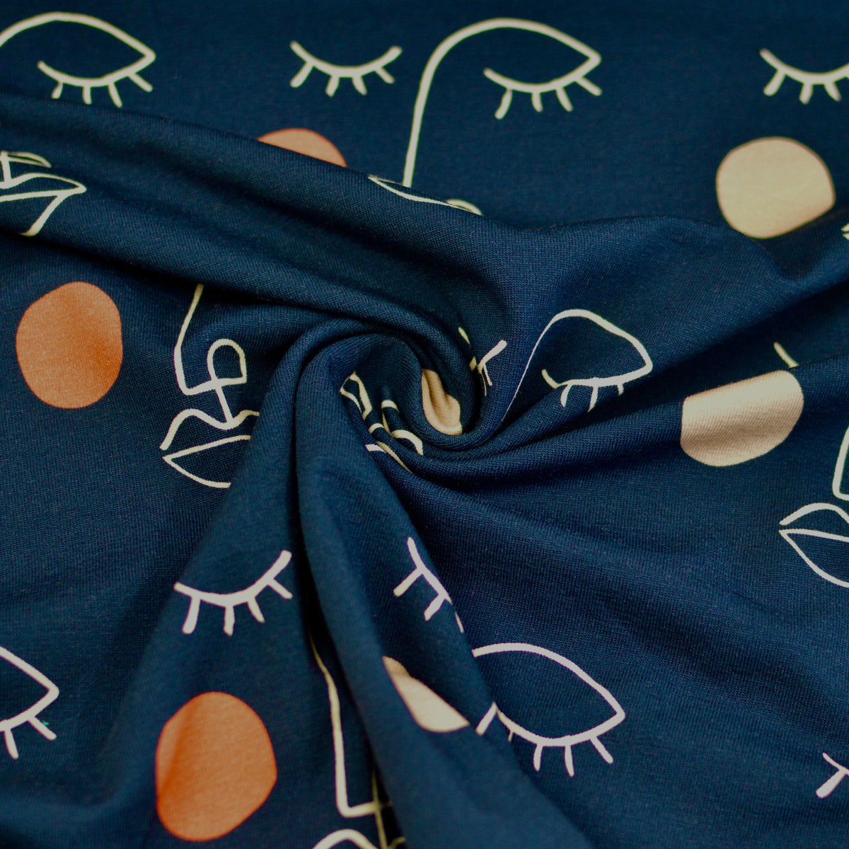 Baumwolljersey - little Layla - navy Fabric poshpinks