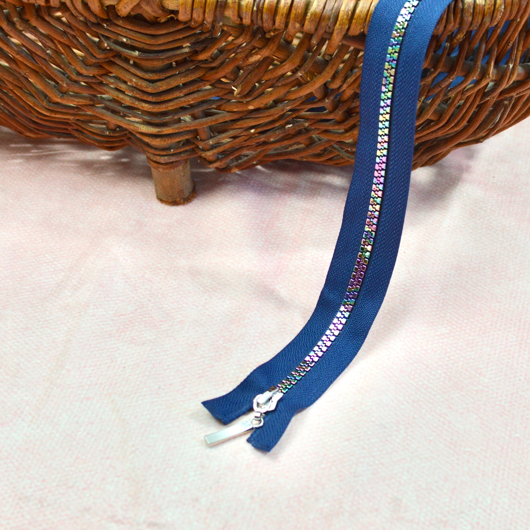 Jacken Reißverschluss 60 cm dunkelblau Regenbogen Stück poshpinks