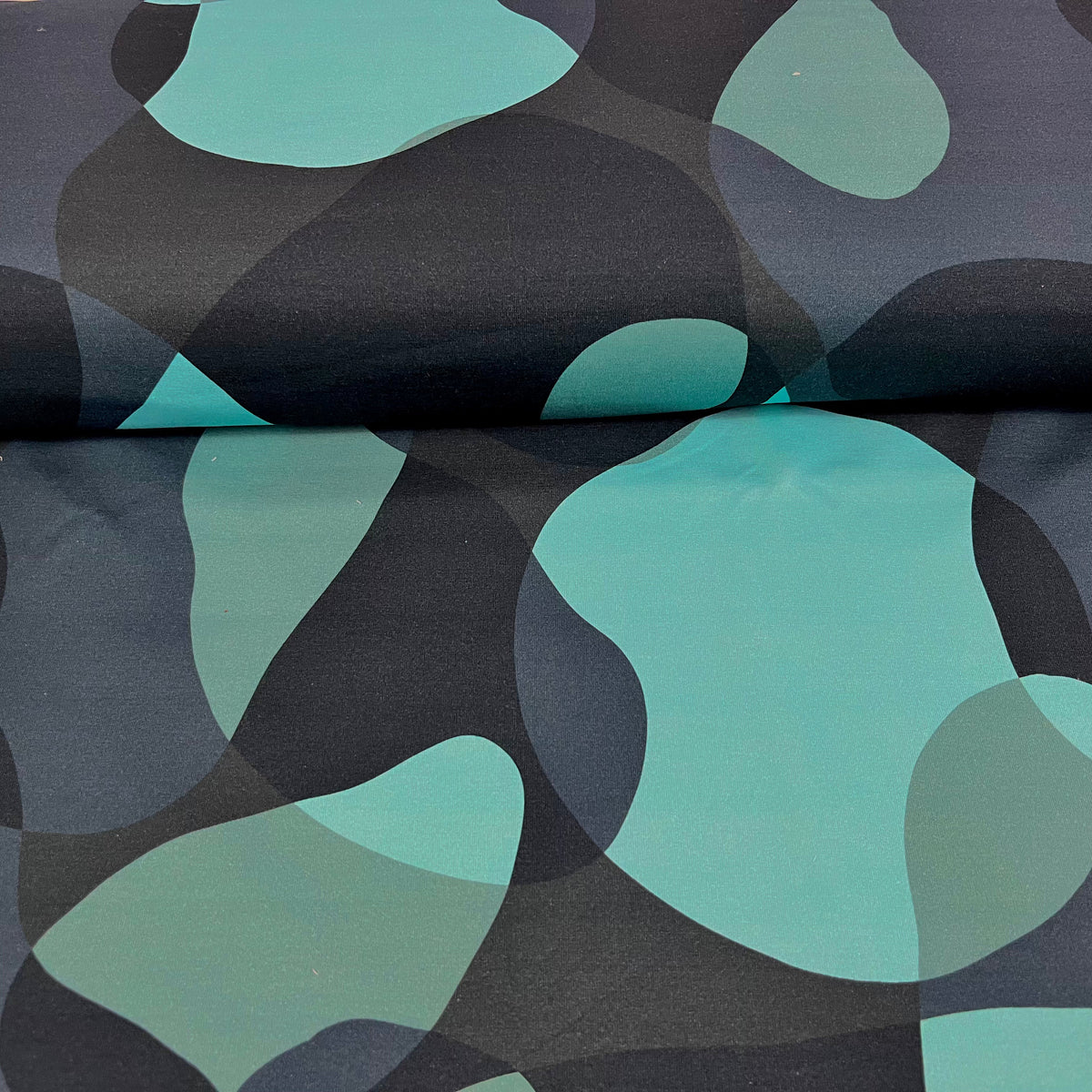 Soft Touch French Terry - Aurora - Stones Dark blue Fabric poshpinks