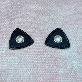 Ösen Patch Dreieck Schwarz - Silber 8 mm Pearls poshpinks