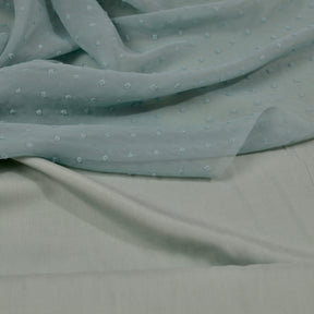 Chiffon mit 3 D Polka Dots - Mint Fabric poshpinks